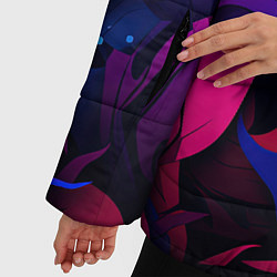 Куртка зимняя женская Синие и фиолетовые яркие краски, цвет: 3D-черный — фото 2