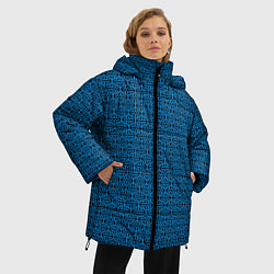 Куртка зимняя женская Тёмно-синий узоры, цвет: 3D-светло-серый — фото 2