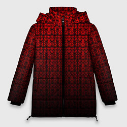 Куртка зимняя женская Красно-чёрный ажурный градиент, цвет: 3D-черный