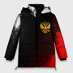 Куртка зимняя женская Герб РФ краски империи, цвет: 3D-черный