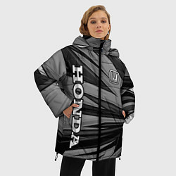 Куртка зимняя женская Honda - монохромный спортивный, цвет: 3D-черный — фото 2