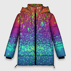 Куртка зимняя женская Разноцветные пиксели, цвет: 3D-светло-серый