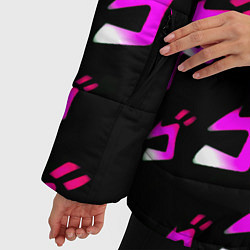 Куртка зимняя женская JoJos Bizarre neon pattern logo, цвет: 3D-черный — фото 2
