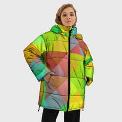 Куртка зимняя женская Разноцветные фигуры, цвет: 3D-светло-серый — фото 2