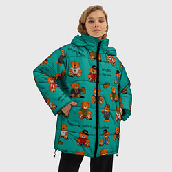 Куртка зимняя женская Слово пацана: мишки-персонажи, цвет: 3D-черный — фото 2