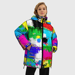 Куртка зимняя женская Абстракция - пэчворк, цвет: 3D-светло-серый — фото 2