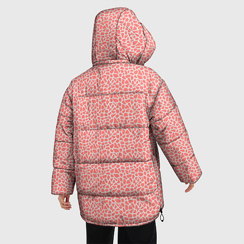 Женская зимняя куртка Оранжево-розовый светлый пятнистый паттерн / 3D-Красный – фото 4