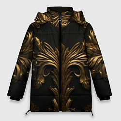 Женская зимняя куртка Темные золотые узоры