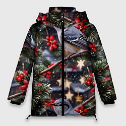 Женская зимняя куртка Рождественская птица пересмешник