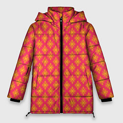 Женская зимняя куртка Красно-жёлтый узоры