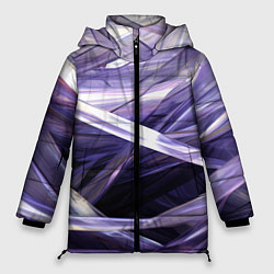 Куртка зимняя женская Фиолетовые прозрачные полосы, цвет: 3D-красный