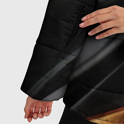 Куртка зимняя женская Черная и оранжевая материя, цвет: 3D-светло-серый — фото 2