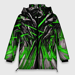 Женская зимняя куртка Череп и зелёные полосы