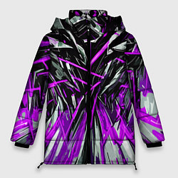 Женская зимняя куртка Череп и фиолетовые полосы