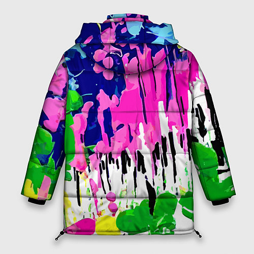 Женская зимняя куртка Colorful abstraction - aloha / 3D-Красный – фото 2