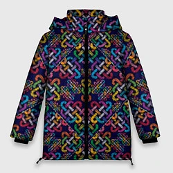 Куртка зимняя женская Вышитый узор, цвет: 3D-черный