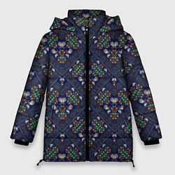 Куртка зимняя женская Узорчатые ромбы, цвет: 3D-черный