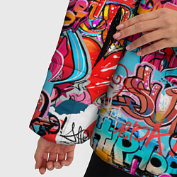Куртка зимняя женская Hip Hop Graffiti, цвет: 3D-светло-серый — фото 2