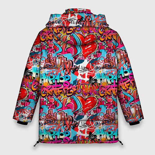 Женская зимняя куртка Hip Hop Graffiti / 3D-Красный – фото 2