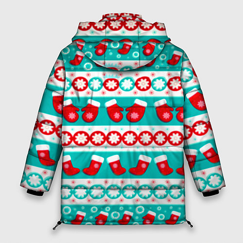 Женская зимняя куртка Рождество паттерн / 3D-Красный – фото 2