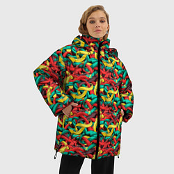 Куртка зимняя женская Переплетающиеся стрелки, цвет: 3D-светло-серый — фото 2