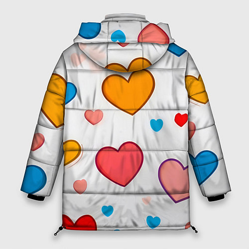 Женская зимняя куртка Сердца сердечки / 3D-Светло-серый – фото 2