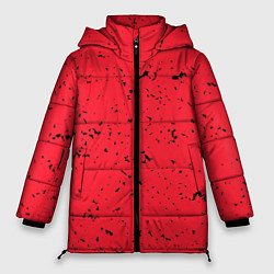 Куртка зимняя женская Насыщенный коралловый с чёрными вкраплениями, цвет: 3D-красный