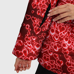Куртка зимняя женская Светящиеся объемные сердечки, цвет: 3D-светло-серый — фото 2