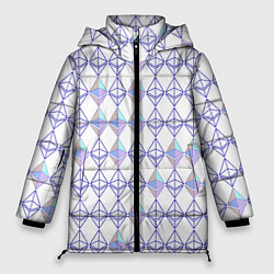 Куртка зимняя женская Криптовалюта Ethereum на белом, цвет: 3D-черный