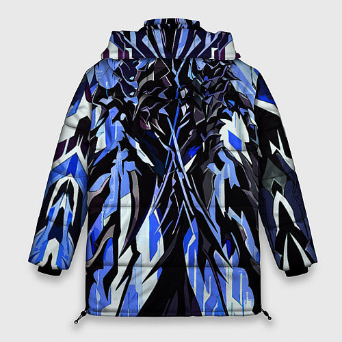 Женская зимняя куртка Чёрный материал и синие полосы / 3D-Красный – фото 2