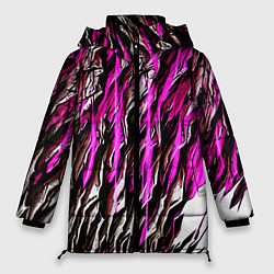 Женская зимняя куртка Камень и розовые полосы