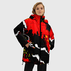 Куртка зимняя женская Abstractionism pattern, цвет: 3D-черный — фото 2