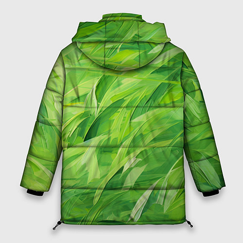 Женская зимняя куртка Зеленые мазки / 3D-Красный – фото 2