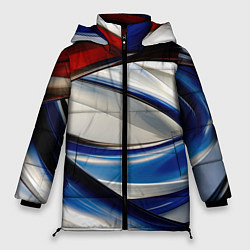 Куртка зимняя женская Изогнутая абстракция, цвет: 3D-светло-серый