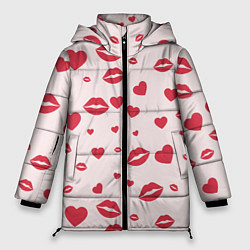 Женская зимняя куртка Поцелуйчики паттерн
