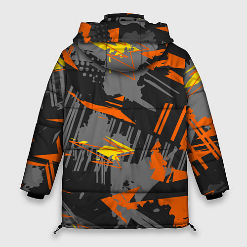 Женская зимняя куртка Разноцветная текстурная геометрия / 3D-Светло-серый – фото 2