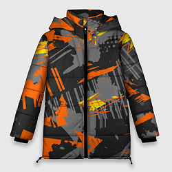 Куртка зимняя женская Разноцветная текстурная геометрия, цвет: 3D-светло-серый