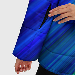 Куртка зимняя женская Неоновые синии линии, цвет: 3D-светло-серый — фото 2