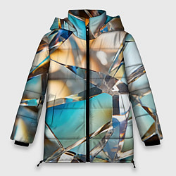 Куртка зимняя женская Грани стеклянного камня, цвет: 3D-черный
