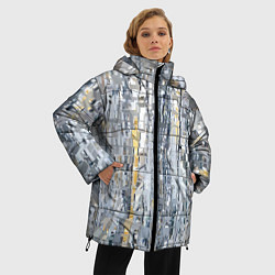 Куртка зимняя женская Серебряные блоки, цвет: 3D-черный — фото 2