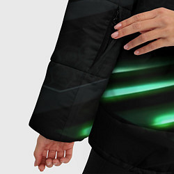 Куртка зимняя женская Спортивный черно-зеленый стиль, цвет: 3D-светло-серый — фото 2
