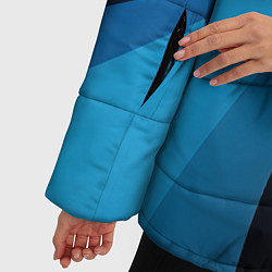 Куртка зимняя женская Черные и синии волны спортивный стиль, цвет: 3D-красный — фото 2
