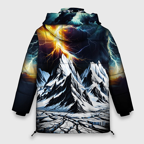Женская зимняя куртка Молнии и горы / 3D-Светло-серый – фото 2