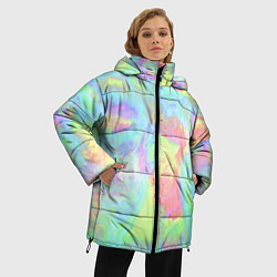Куртка зимняя женская Абстракция смесь красок, цвет: 3D-красный — фото 2