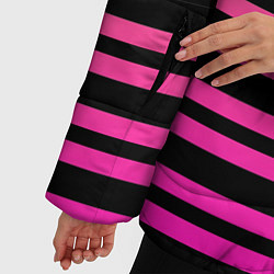 Куртка зимняя женская Lil Peep розовые полосы, цвет: 3D-светло-серый — фото 2