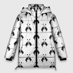 Куртка зимняя женская Panda love - pattern, цвет: 3D-черный