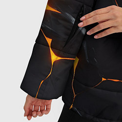 Куртка зимняя женская Неоновые трещины, цвет: 3D-черный — фото 2