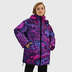 Куртка зимняя женская Абстрактный разноцветный узор, цвет: 3D-черный — фото 2