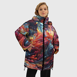 Куртка зимняя женская Многоцветный дым, цвет: 3D-черный — фото 2