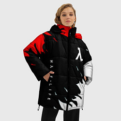 Куртка зимняя женская Half life текстура огонь, цвет: 3D-светло-серый — фото 2